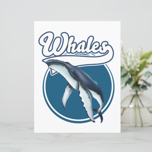 Whale-Cartoon-Logo (Stehend Vorderseite)