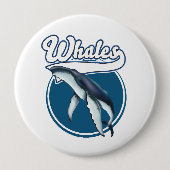 Whale-Cartoon-Logo Button (Vorderseite)