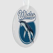 Whale-Cartoon-Logo Ornament (Vorderseite)
