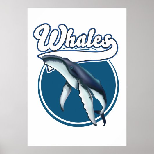 Whale-Cartoon-Logo Poster (Vorne)