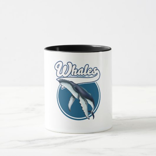 Whale-Cartoon-Logo Tasse (Zentrum)