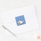 Whale Cartoon Quadratischer Aufkleber (Umschlag)