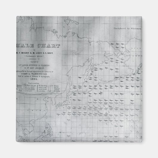 Whale Chart of the North Pacific, 1851 Magnet (Vorne)