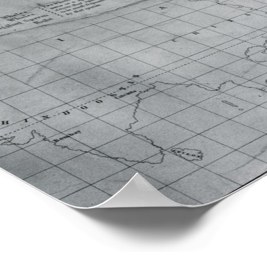 Whale Chart of the North Pacific, 1851 Poster (Ecke)