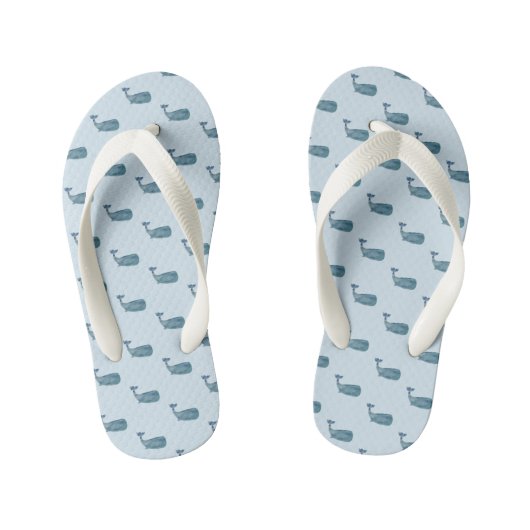 Whale Coastal Style Flip Flops Kinderbadesandalen (Fußbett)