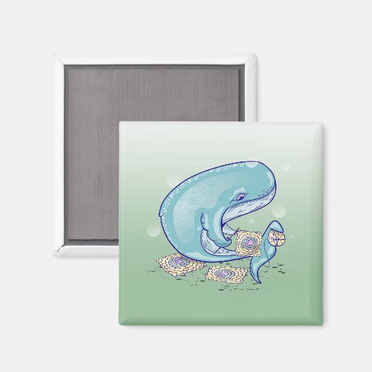 Whale Crocheting Magnet (Vorderseite/Rückseite)