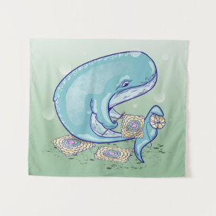 Whale Crocheting Wandteppich