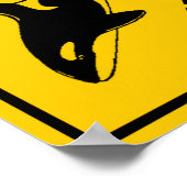 Whale Crossing Highway-Zeichen Poster (Ecke)