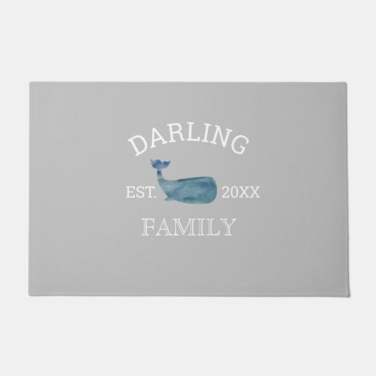 Whale Custom Family Beach Doormat Fußmatte (Vorderseite)