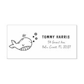 Whale | Custom Kids Name & Return Address  Gummistempel (Prägung)