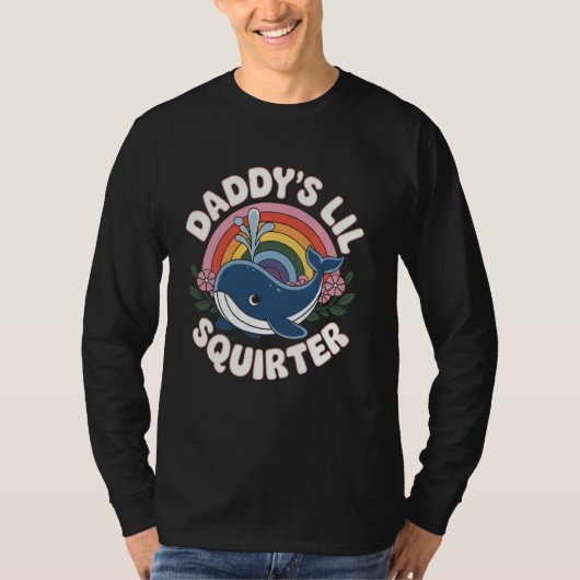 Whale Daddy's Lil Squirter Cute Rainbow Whale T-Shirt (Vorderseite)