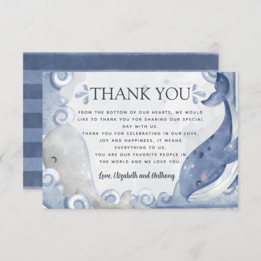 Whale Dankeschön Karte (Vorne/Hinten)