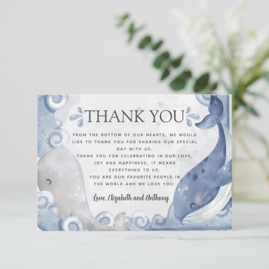 Whale Dankeschön Karte (Stehend Vorderseite)