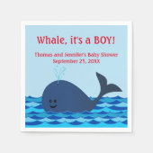 Whale, das ist eine junge Babydusche Napkins Serviette (Vorderseite)