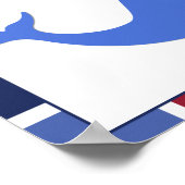 Whale des Nautic Wave Kinderzimmer Poster (Ecke)