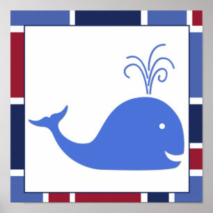 Whale des Nautic Wave Kinderzimmer Poster