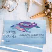 Whale Diaper Raffle Baby Dusche Begleitkarte