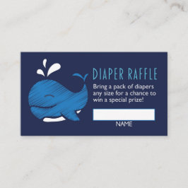 Whale Diaper Raffle Ticket (Junge) Begleitkarte