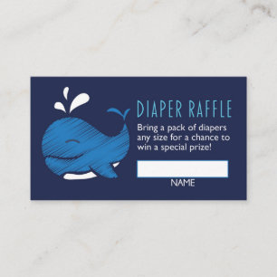 Whale Diaper Raffle Ticket (Junge) Begleitkarte