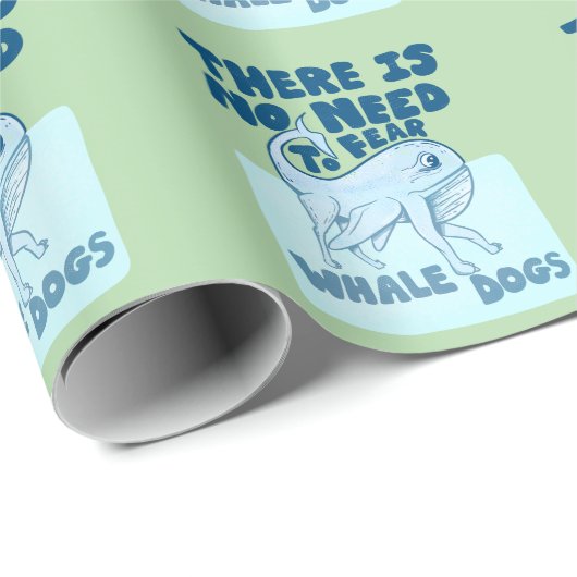Whale Dog funny creature Geschenkpapier (Rolleneckpunkt)