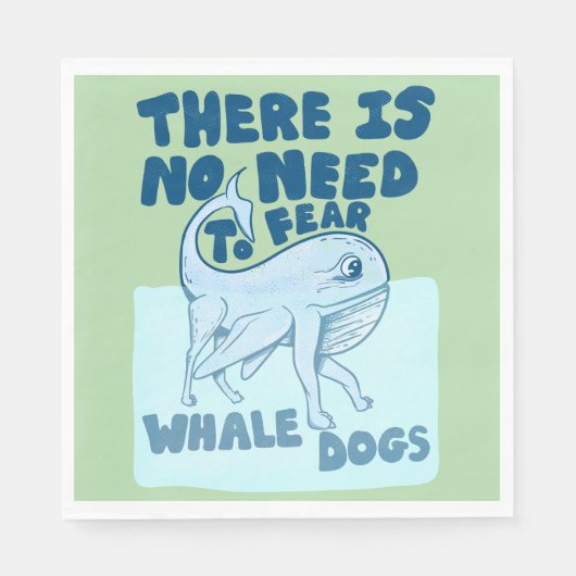 Whale Dog funny creature Serviette (Vorderseite)
