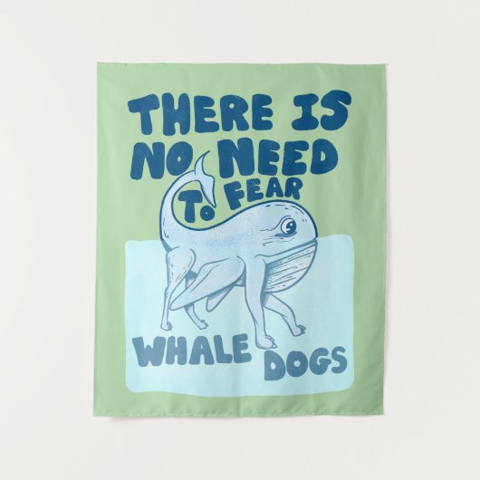 Whale Dog funny creature Wandteppich (Vorderseite)