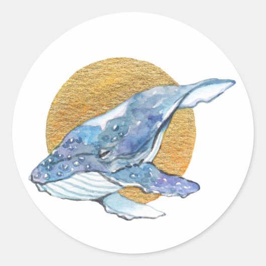 Whale Dream Runder Aufkleber (Vorderseite)
