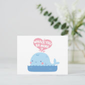 Whale du bist mein Bekenntnis zur Liebe Postkarte (Stehend Vorderseite)