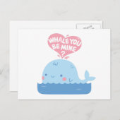 Whale du bist mein Bekenntnis zur Liebe Postkarte (Vorne/Hinten)