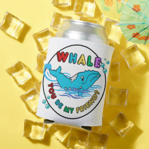 Whale du bist mein Freund Blue Bubble Humpback Wha Dosenkühler