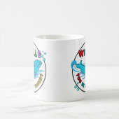Whale du bist mein Freund Blue Bubble Humpback Wha Kaffeetasse (Mittel)