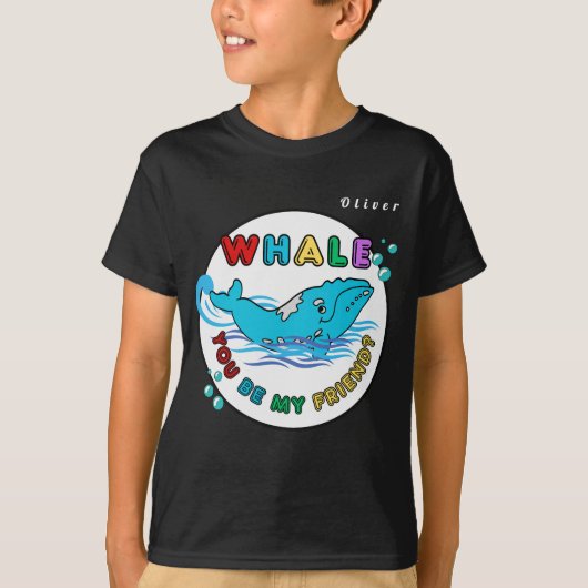 Whale du bist mein Freund Blue Bubble Humpback Wha T-Shirt (Vorderseite)