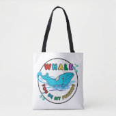 Whale du bist mein Freund Blue Bubble Humpback Wha Tasche (Vorderseite)