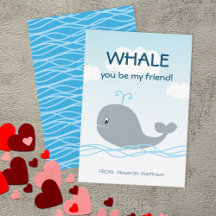 Whale du bist mein Freund Klassenzimmer Valentine