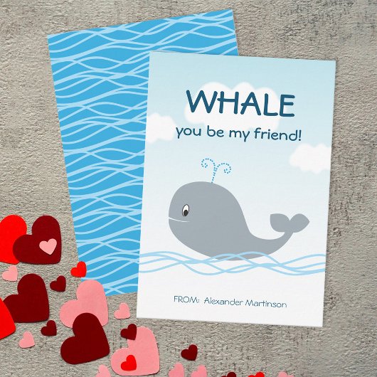 Whale du bist mein Freund Klassenzimmer Valentine
