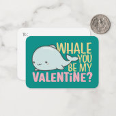 Whale du bist mein Niedlicher Valentinstag Mitteilungskarte (Vorderseite/Rückseite Beispiel)