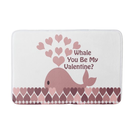 Whale du bist mein Valentine Badematte (Vorderseite)