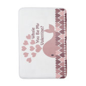 Whale du bist mein Valentine Badematte (Vorderseite Vertikal)