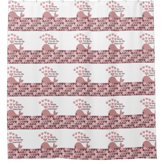 Whale du bist mein Valentine Duschvorhang (Vorderseite)