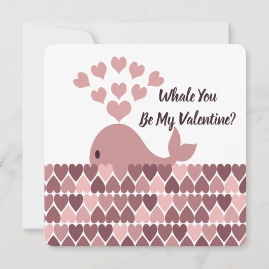 Whale du bist mein Valentine Feiertagskarte (Vorderseite)