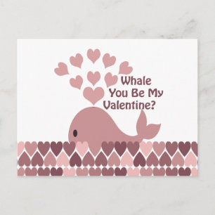 Whale du bist mein Valentine Feiertagspostkarte