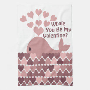 Whale du bist mein Valentine Handtuch