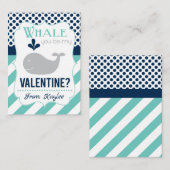 Whale du bist mein Valentine Mitteilungskarte (Vorne/Hinten)