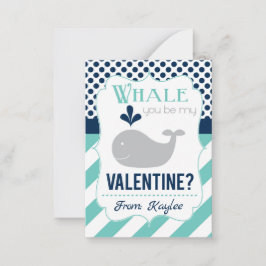 Whale du bist mein Valentine Mitteilungskarte