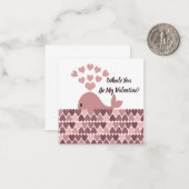 Whale du bist mein Valentine Mitteilungskarte (Vorderseite/Rückseite Beispiel)
