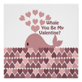 Whale du bist mein Valentine Poster
