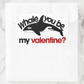 Whale, du bist mein Valentine Rechteckiger Aufkleber (Tasche)