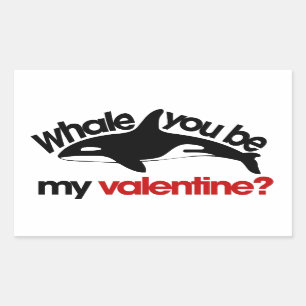 Whale, du bist mein Valentine Rechteckiger Aufkleber