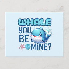 Whale du bist meine Whale Pun Liebe Feiertagspostkarte