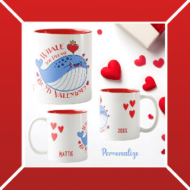 Whale du bitte mein Valentin sein? Zweifarbige Tasse